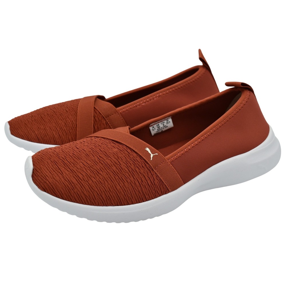 PUMA Adelina Women 9 Mars Red New Slip On Lightweight Ballet Sneaker Shoes